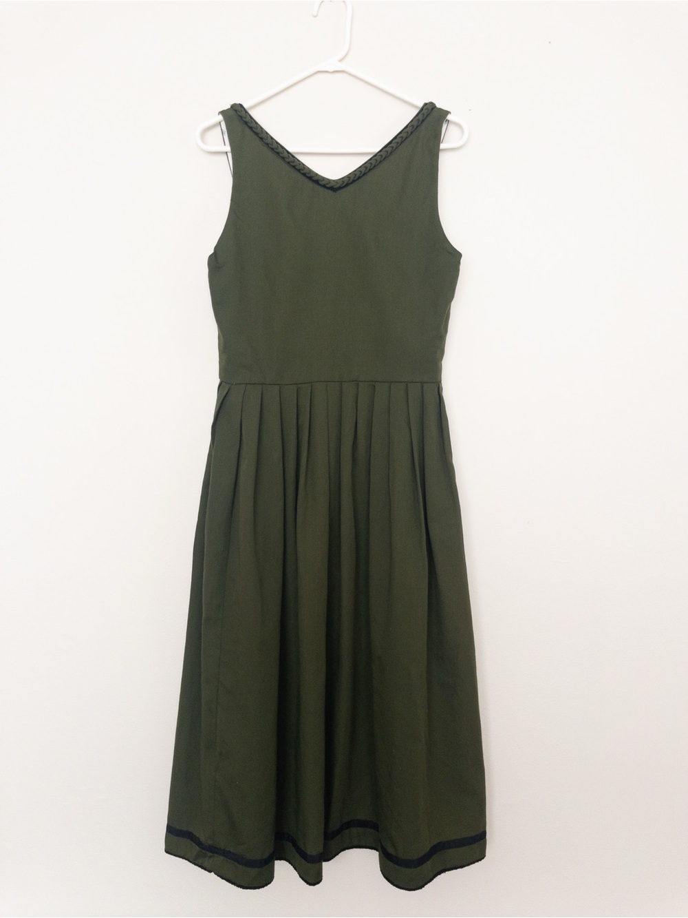 Authentic Austrian-Made Isola Green Loden-Style Wool Blend Dirndl Dress